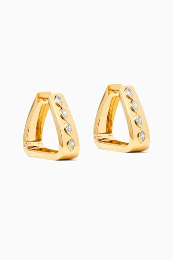 Marquise Diamond Huggies in 18kt Gold