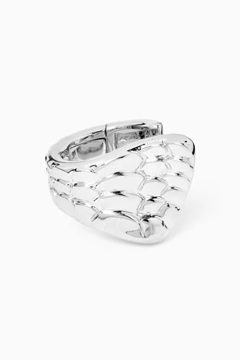 High-gloss Snake Single Ear Cuff in 18kt White Gold
