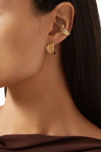 High-gloss Croco Earrings in 18kt Gold