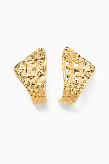High-gloss Croco Earrings in 18kt Gold