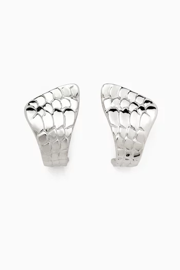 High-gloss Snake Earrings in 18kt White Gold