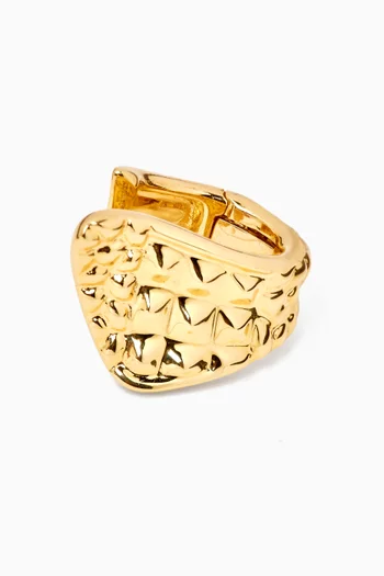 High-gloss Croco Single Ear Cuff in 18kt Gold