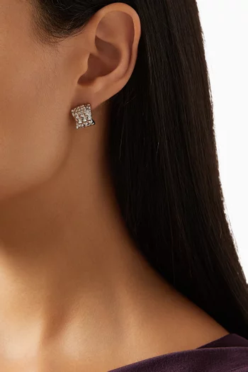 High-gloss Croco Earrings in 18kt White Gold