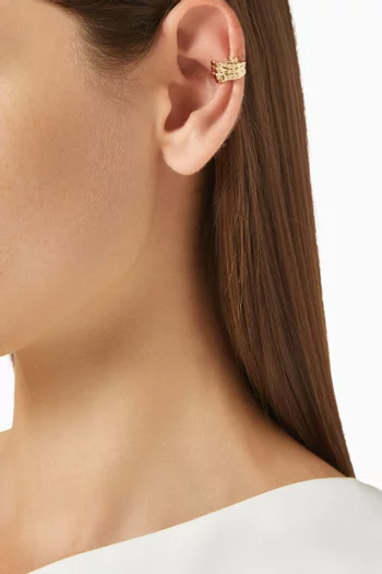 High-gloss Snake Single Ear Cuff in 18kt Gold