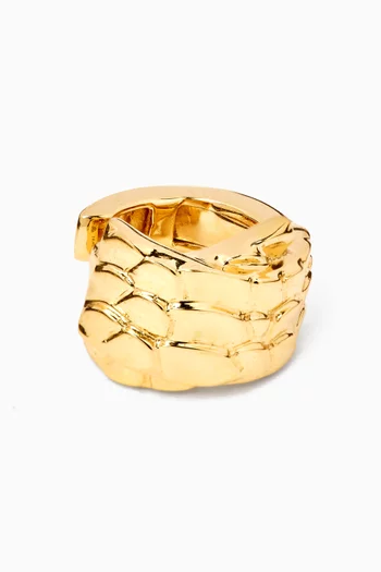 High-gloss Snake Single Ear Cuff in 18kt Gold