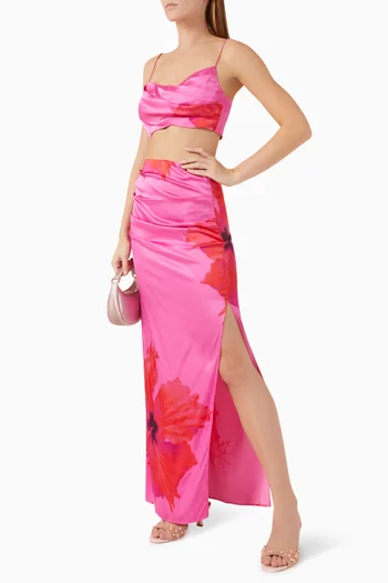 تنورة طويلة مزينة بنقشة زهور ستان