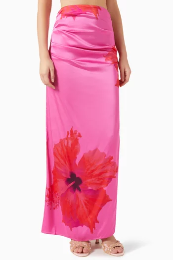 تنورة طويلة مزينة بنقشة زهور ستان