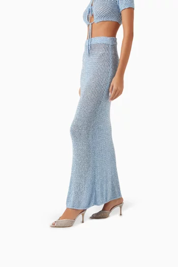 Katy Glitz 75 Mule Sandals in Mesh