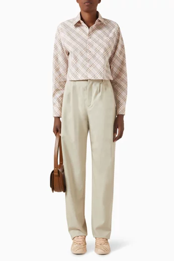 Check Crop Shirt in Cotton