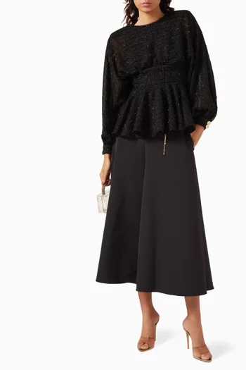 Wide-leg Belted Pants