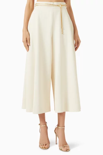 Wide-leg Belted Culottes