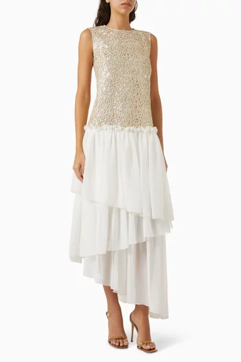 Geometric-embellished Midi Dress