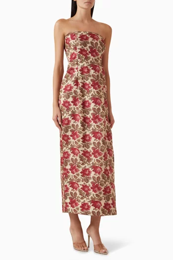 Rosalie Midi Dress in Linen