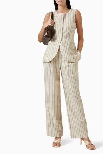 Emma Tailored Vest in Premium Linen