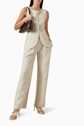 Mackenzie Striped Pants in Linen