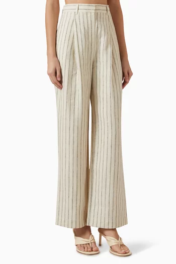 Mackenzie Striped Pants in Linen