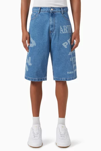 Printed Shorts in Denim
