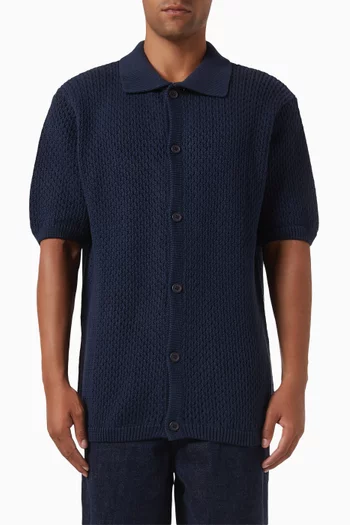 Button-up Shirt in Crochet Knit