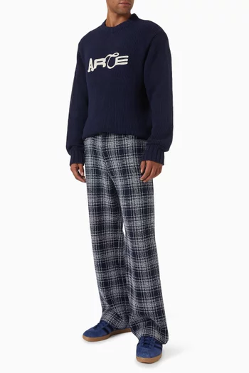 Logo Sweater in Cotton Knit