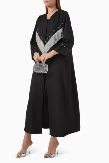Embellished Fringe Abaya & Sheila