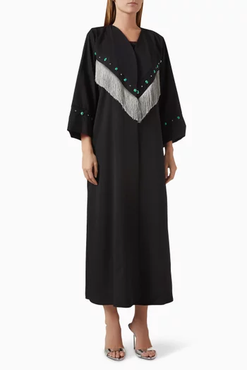 Embellished Fringe Abaya & Sheila