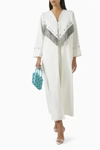 Embellished Fringe Abaya & Sheila