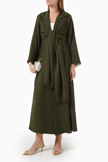 Collared Tie-up Abaya & Sheila