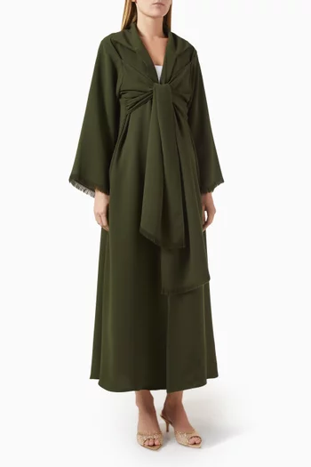 Collared Tie-up Abaya & Sheila