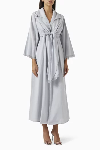 Collared Tie-up Abaya & Sheila