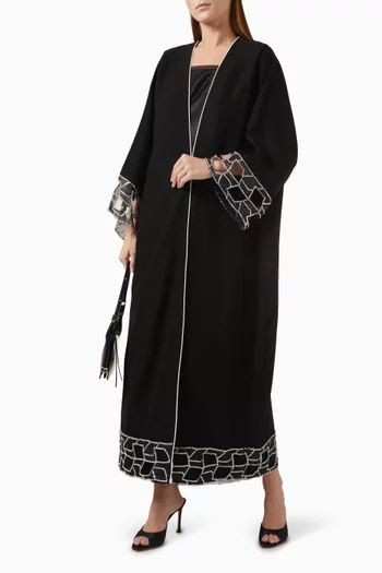 Embellished Abaya in Crepe
