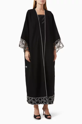Embellished Abaya in Crepe