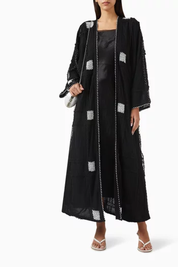Pearl Embellished Abaya in Tulle