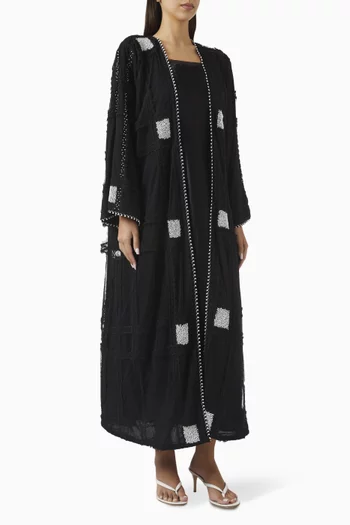 Pearl Embellished Abaya in Tulle