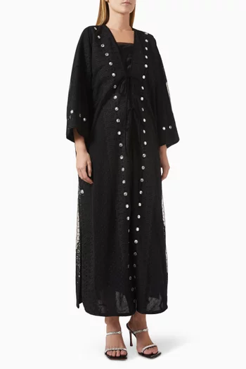 Crystal-embellished Abaya in Tulle