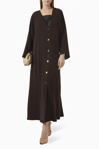 Button Abaya in Crepe