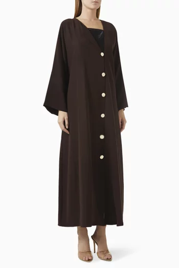 Button Abaya in Crepe