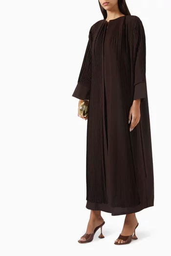 Pleated Panel Abaya in Crepe