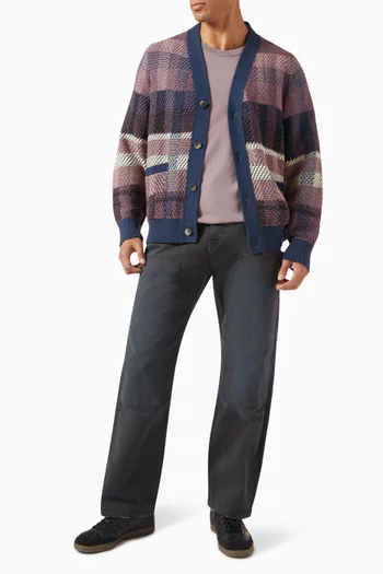 Blow Up Plaid Cardigan in Cotton