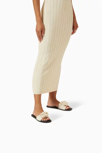 Flourish Slide Sandals in Canvas