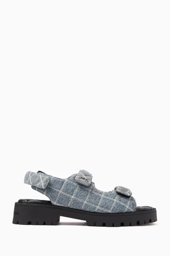 The Sunny Sandals in Quilted Denim