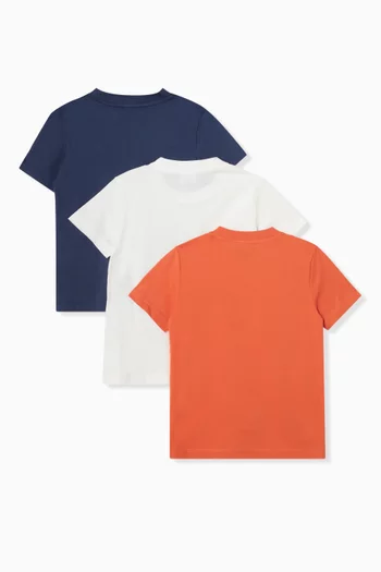 Logo T-shirts in Cotton, Set of 3