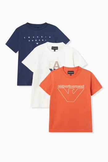 Logo T-shirts in Cotton, Set of 3