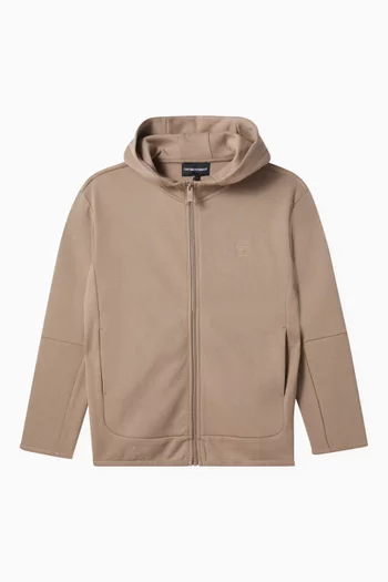 EA Logo Zip-up Hoodie in Cotton