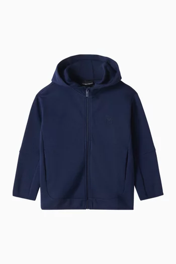EA Logo Zip-up Hoodie in Cotton