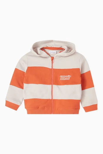 Stripe Logo Hoodie in Cotton
