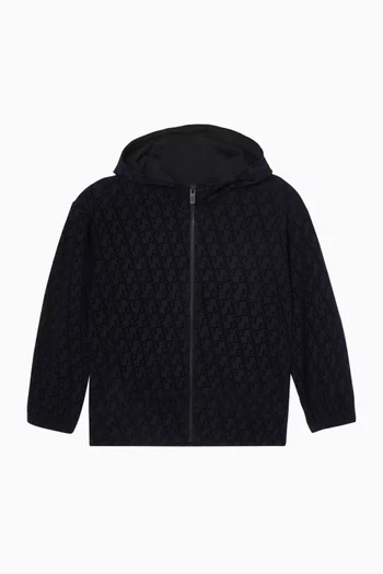 Flock Logo Hoodie in Jersey