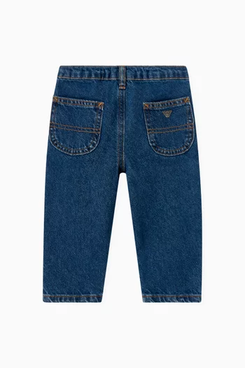 Panelled Jeans in Cotton-denim