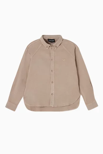 قميص بأكتاف منسدلة قطن