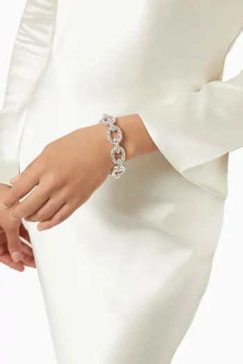 Sculpted Cable Link Bracelet in Sterling silver