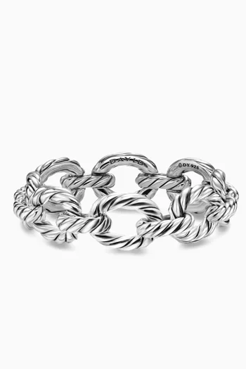 Sculpted Cable Link Bracelet in Sterling silver